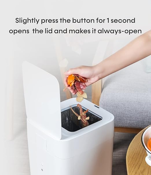 TOWNEW T1S 4.1 Gallon Automatic Self-Sealing and Self-Changing, Motion Sense Activated Trash Can, 2024 Upgrade Smart Garbage Can with Lid for Kitchen Bathroom Office, White