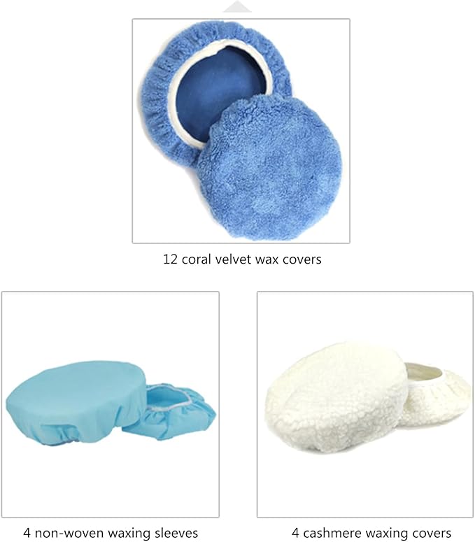 10Pcs Car Polishing Bonnet Buffing Pad Microfiber Woollen Buffing Pad for 9 to 10 inch car Polisher Wax Wash Buffer