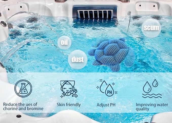 Pool Cartridge Filter Cleaner Tool and Scum Absorber Set, Filter Cleaning Wand for Spa & Hot Tub