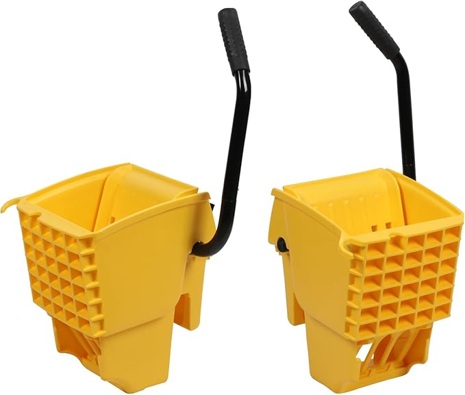 Plastic Prince Mop Wringer Only Side Press Wringer Replacement for Plastic Prince 26-Quart or 35 Quart Commercial Mop Bucket on Wheels, Yellow Pack of 2