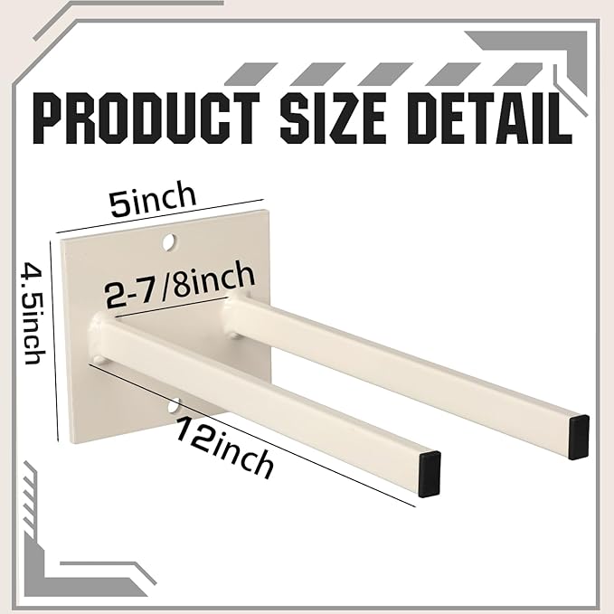 Zonon 4 Pcs Extra Wide Wall Mounted Tool Rack for Trimmers Blowers and Stepladders Heavy Duty Powder Coated Steel Storage Organizer for Garage Shed Workshop Tool Holder