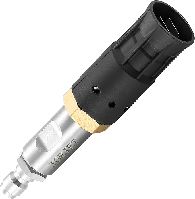 JOEJET Adjustable Downstream Soft Wash Nozzle, Twist Nozzle Range 0 to 60 degree, 1/4 Inch Quick Connect, 3-7 GPM