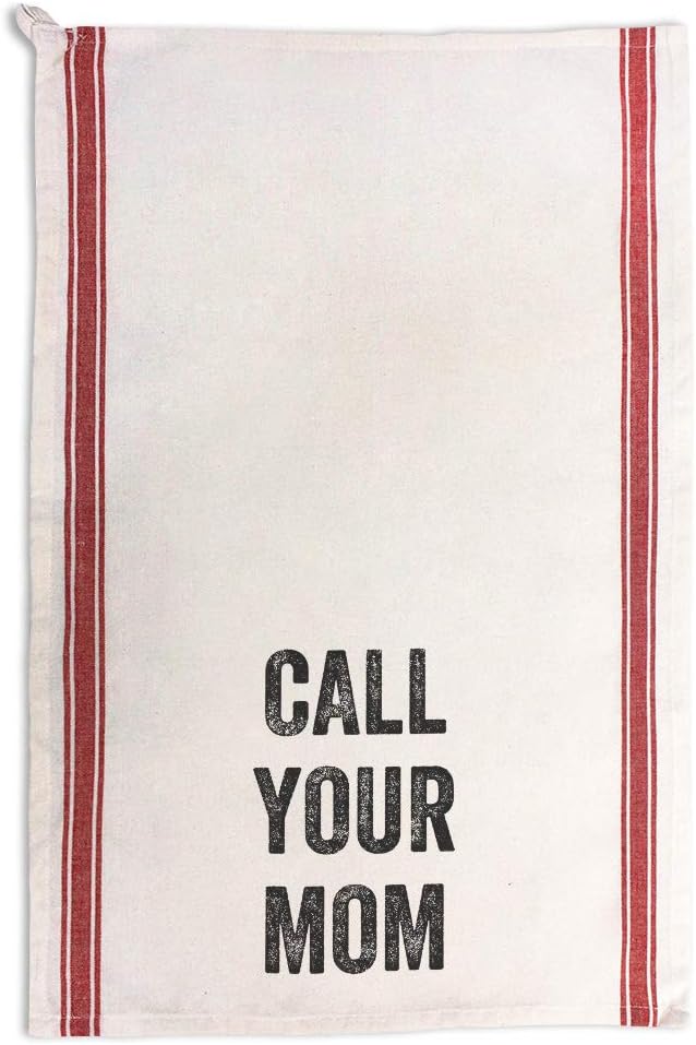 Style In Print Custom Decor Kitchen Towels Call Your Mom Family & Friends Family & Friends Mom Cleaning Supplies Dish Towels Red Stripe Design Only