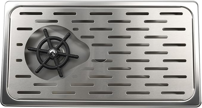 Pitcher Washer, Espresso Washer and Spray, Pitcher Rinser ，Drainage and Drip Tray, 304 Stainless Steel Bar Glass Washer Sink, Suitable for Home Kitchen, Hotel, Coffee Shop, Restaurant (Silver)