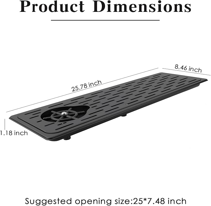 KF25-Black Stainless Steel Bar Glass Pitcher and Drip Tray Washer for Home Kitchen Hotel Cafe Restaurant