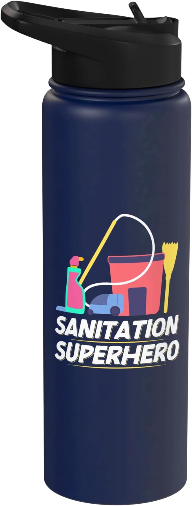 Sanitation Superhero Cleaning Stainless Steel Insulated Water Bottle