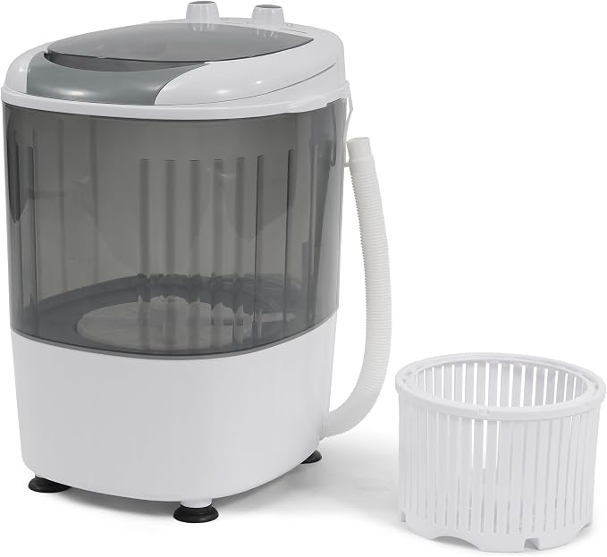 Elevon Mini Spin Dryer Portable Washing Machine, Compact Laundry for Home, Apartment, RV, Gray