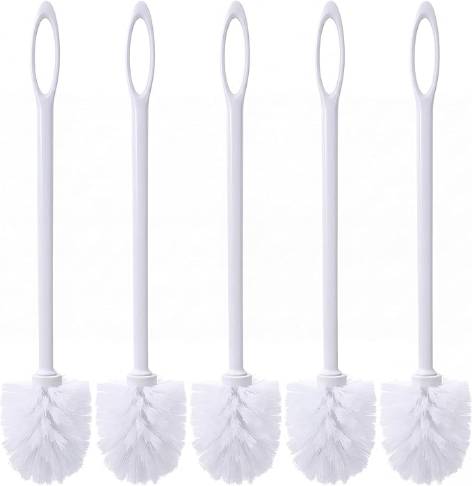 12 Pcs 17.3 Inch White Toilet Brush Bulk with Hook Hole Long Handle Toilet Bowl Cleaner Scrubber for Bathroom Household Cleaning Supplies Christmas Home Gifts