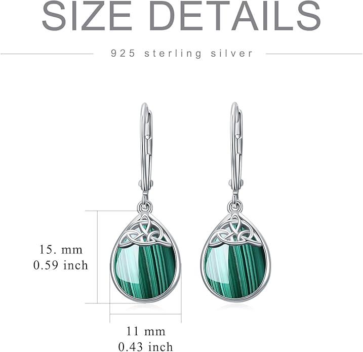 PELOVNY Celtic Knot Filigree Earrings for Women 925 Sterling Silver Moss Agate/Birthstone Infinity Earrings Birthday Christmas Jewelry Gifts for Mom Daughter Wife Sister