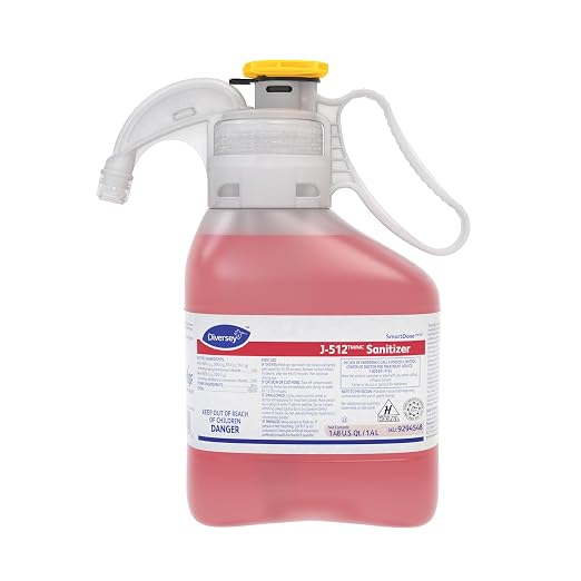 Diversey 9294548 Final Step J-512 Sanitizer, No Rinse Food Contact Kitchen Sanitizer, SmartDose Concentrate, 1.4-Liter (Pack of 2)