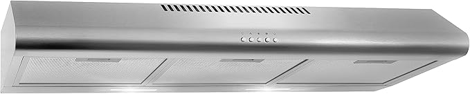 COSMO COS-5MU36 36 in. Delta Collection Ducted Under Cabinet Range Hood, Button Controls, Reusable Filters, LED Lights, Stainless Steel