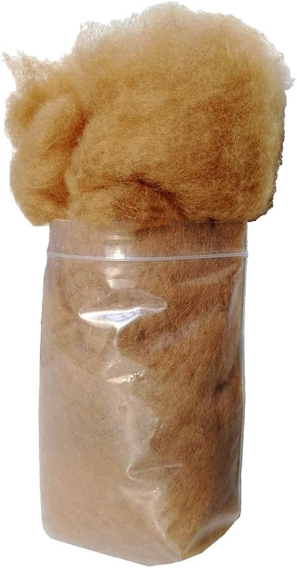 iMongol Super Clean Fine Camel Wool Fiber Filler Cloud for Stuffing, Needle Felting, Spinning,Blending and Dryer Balls, Carded,Un-Dyed,Natural Brown, 19 Micron (4oz)