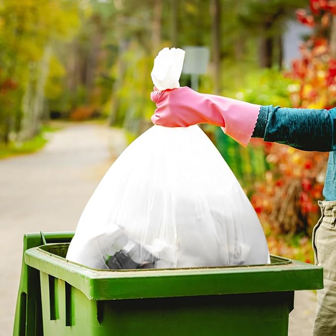 Teivio Large Clear Trash Bags 55-60 Gallon 75 Counts Fit 50,55,60,Gal All Purpose Garbage Bags, Extra Large Lawn and Leaf Bags Outdoor Trash Can Liner, Drum Liners, Workshops, Backyard
