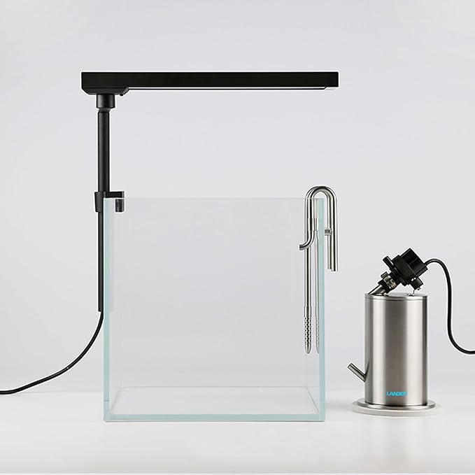 LANDEN PURA 50 Mini External Canister Filter for Aquarium System, up to 5 Gallon, Stainless Steel Aquarium Canister with Water Pump, Multi-Layer Filtration…