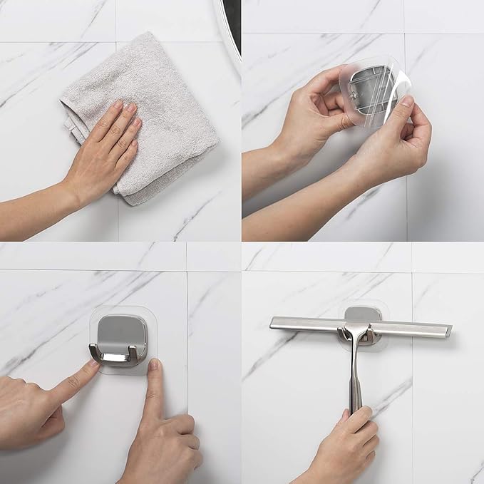 Ettori Shower Mirror Fogless for Shaving and Shower Squeegee for Glass Doors
