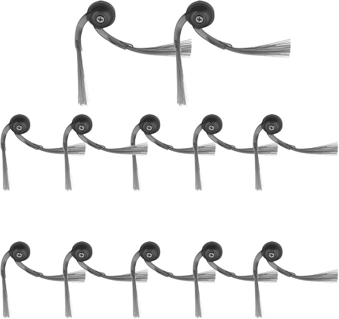 (12-Pack Side Brushes Compatible with Roborock Qrevo S5V,QV 35A, QV 35S, QRevo Curv/ S5X/ 5A1/ 5XC, QRevo Edge/ S5A Robot Vacuum,High-Elasticity Nylon Bristles for Corner Cleaning