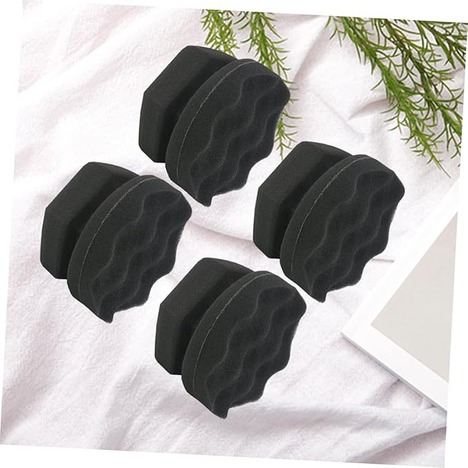 FAVOMOTO 8pcs Car Wax Sponge Handy Polishing Wave Pattern Pads for Waxing and Detailing Black High-Density Design for Easy Application Car Paint and Interior
