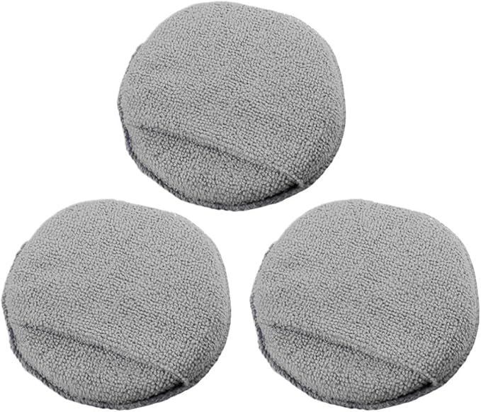 Microfiber Car Applicator Pads Advanced Car Paint Polishing and Waxing Sponges Cars Paint and Cockpit Detailing Care Tool(3PCS Grey)