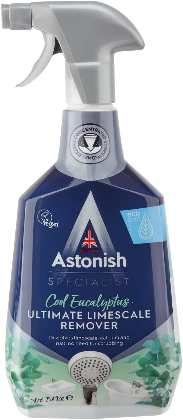 Astonish Sparkling Bathroom Bundle - Includes Daily Shower Shine Cleaning Spray (White Lilies Scent), Ultimate Limescale Remover (Cool Eucalyptus) & Streak Free Foaming Bathroom Cleaner (750ml each)