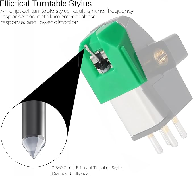 Replacement Turntable Stylus AT-VMN95E with Anti-Static Cleaning Brush Set, Diamond Vinyl Turntable Needles Compatible with Audio-Technics AT-VMN95 Series Record Player Needles