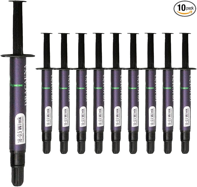 Dracaena.io 10-Pack 18 W/mK CTG12 Thermal Paste 4g, Premium Carbon Thermal Compound for CPU GPU PS4 PS5 Xbox Laptop, Non-Conductive, Long-Term Durability