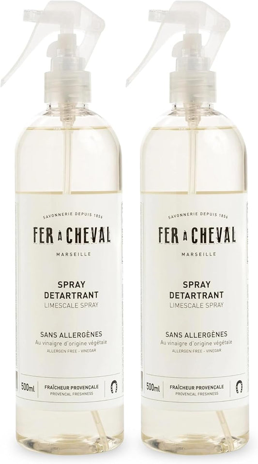 Fer à Cheval Bathroom Limescale Spray 500 ml/ 16.9 fl oz, 4-in-1 Cleaner with Natural Ingredients