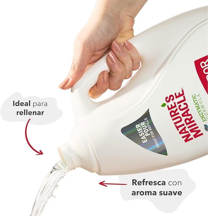 Nature’s Miracle Stain & Odor Remover, Tough on Dog Urine, Feces, Vomit, Drool and Other Organic Stains and Odors, 1 Gallon