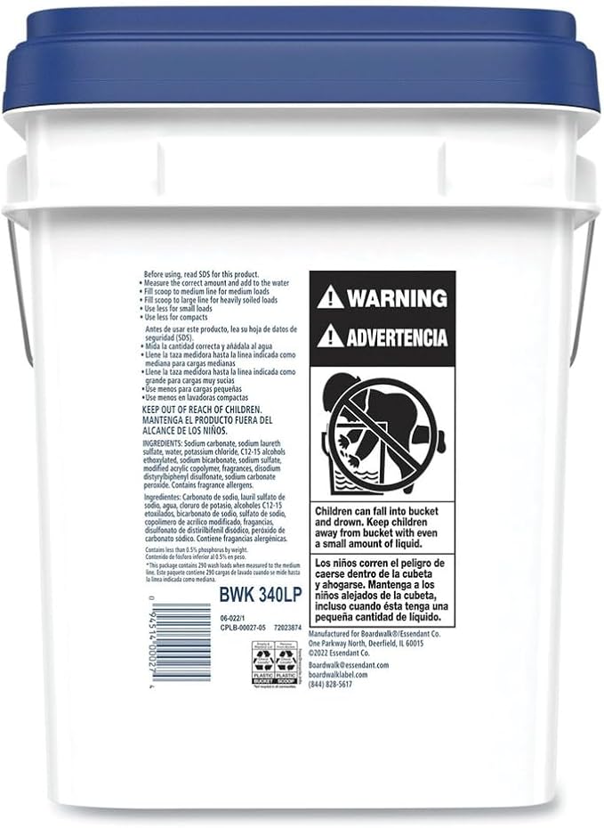 Boardwalk 340LP Laundry Detergent Powder, Summer Breeze, 18 lb Bucket