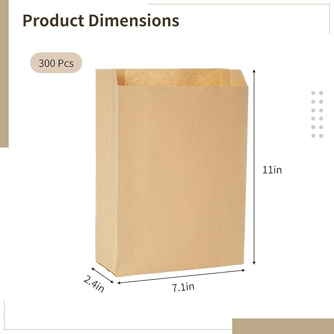 300 Pcs Feminine Hygiene Disposal Bags - 7 X 11 Inch Sanitary Napkin Disposal Bags, Tampon Bags Disposal for Bathroom, Waxed Kraft Hygiene Liner Bags, Business Restroom Personal Dispensers Bags