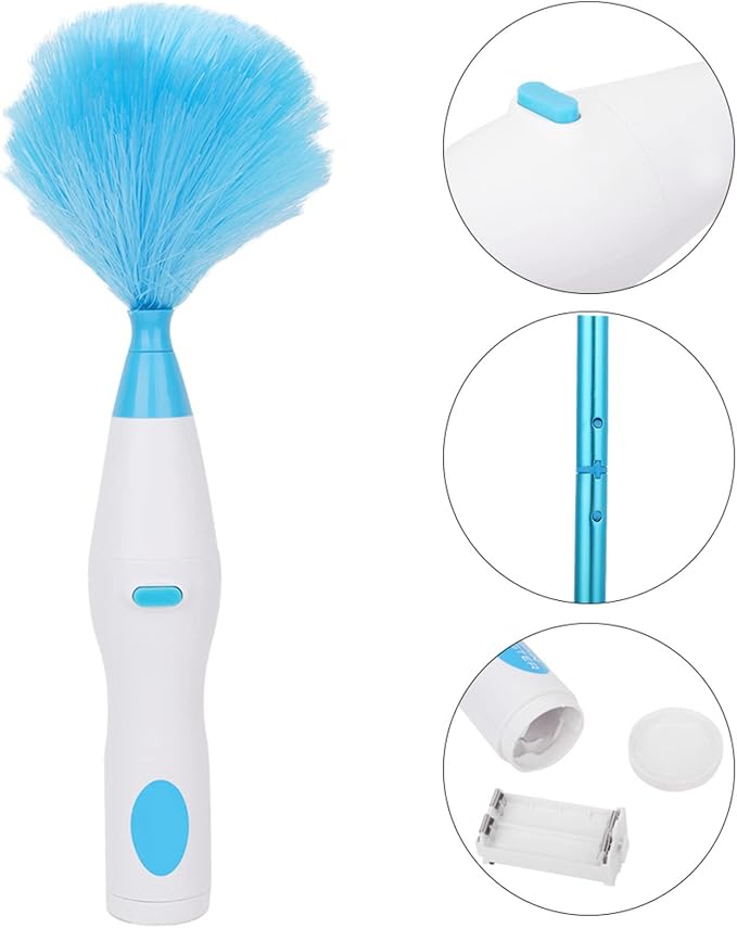 Acouto 180 Bendable Electric Duster Window Blinds Furniture Cleaning Tool Electric Duster for Home Cleaning Dusters Spin Battery Operated Electrical that Runs by Batteries