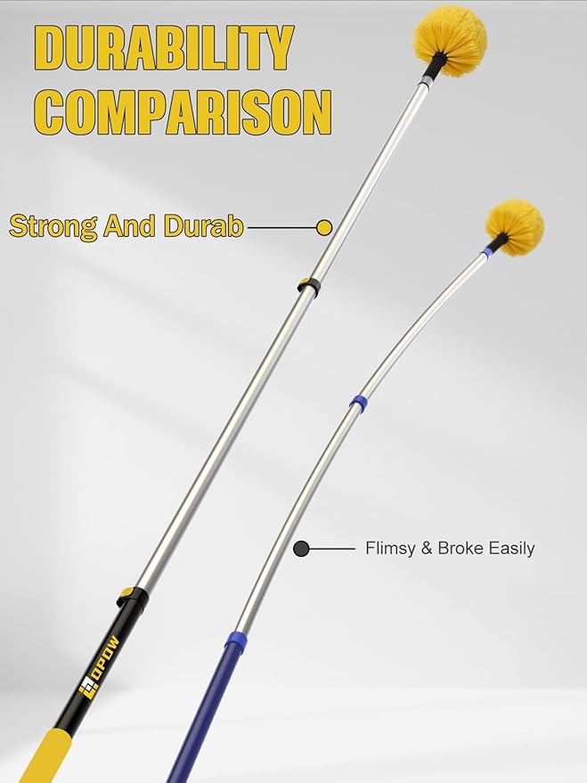 4.5-18ft Telescopic Extension Pole, Heavy-Duty Aluminum Paint Roller Extension Pole with Flip-Lock, Universal Thread, Multi-Purpose Extendable Pole for High Multi-Story Work