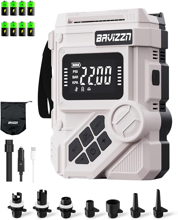 Rechargeable Paddle Board Pump, 22PSI Dual Stage Electric SUP Pump