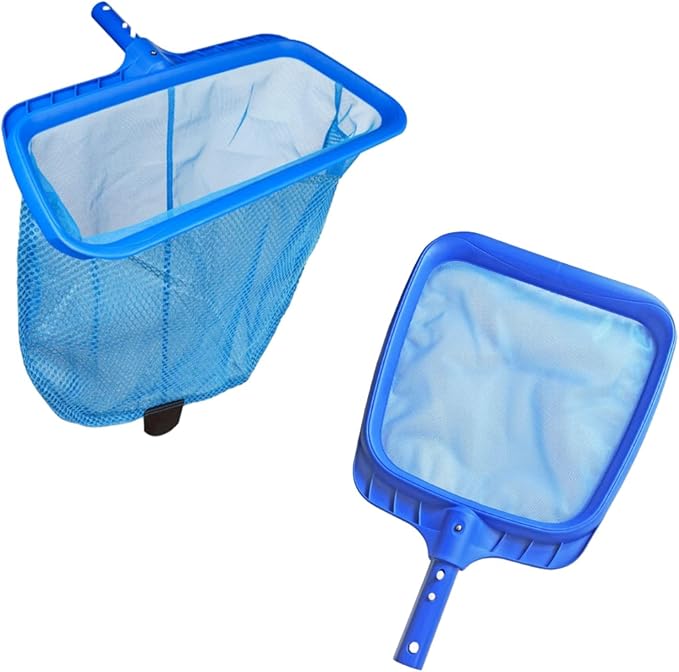 Poolvio Double-Layer Pool Rake & 13.5'' Pool Skimmer Net