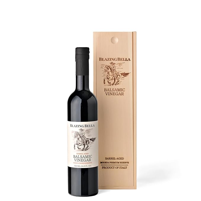Blazing Bella Balsamic Vinegar - Original - Barrel aged traditional Modena Premium Reserve - 16.9 Fl Oz (500ml) Pack of 1
