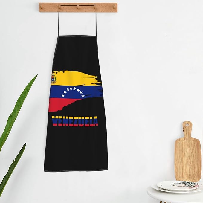Venezuela Flag Unisex Kitchen Bib Apron Barbershop Coffee Shop With Adjustable Apron