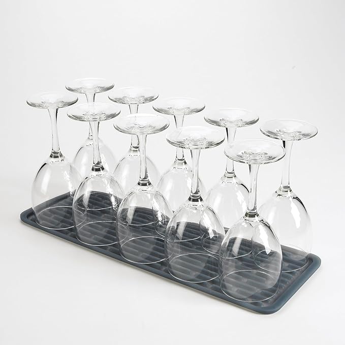 OXO Good Grips Silicone Stemware Drying Mat, Gray - Pack of 2