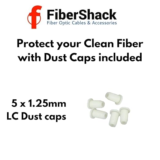 Fibershack - 1.25mm LC Fiber Cleaner Pen - 5 Pack - LC Fiber Optic Cleaning Pen with Dual Action Connector Cleaner & Endface Cleaning Action. Includes Dust Caps