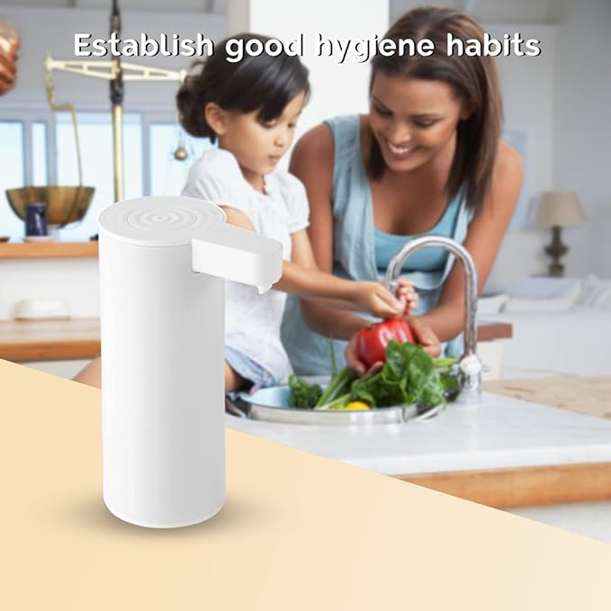 Automatic Soap Dispenser, Auto Touchless Hand Soap Dispenser White, IPX5 Waterproof Sanitizer Dispenser for Bathroom Countertop, 9oz/270ML (Battery Type)