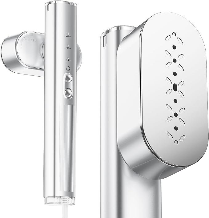 Travel Steamer for Clothes,100-240V Portable Garment Steamer, Steamer＆Iron 2 In 1, 30s Fast Heat-up,120ml Water Tank,Large Ceramic Heat Panel,Handheld Steamer for Global ＆ Europe Traveling,Silver