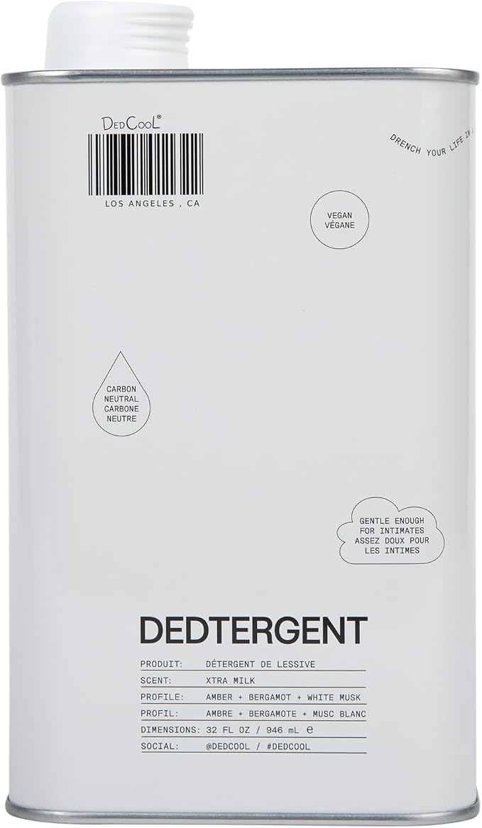DedCool Liquid Laundry Detergent in Xtra Milk | Luxurious Scent | Stain-Removing Formula | Infused with Natural Essential Oils | Non-Toxic | Up to 60 Washes | 32 fl oz