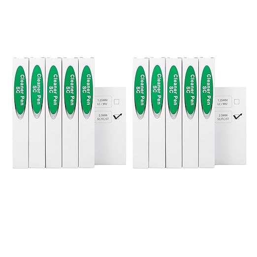 10 pcs Fiber Optic Cleaner Fiber Optic Tools Cleaing Pen for FC, SC & ST 2.5mm Connector, Fiber Cleaner Pen - 800+ Endface & Optical Connector Cleans