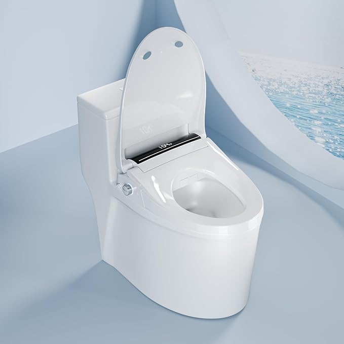 Bidet Toilet Seat with Bubble Shield, Heated Endless Warm Water Electric Bidet with Dryer, Auto Open/Close Lid & Seat, LED Temp Display, Smart Bidet Seat for Bathroom (pearly gray)