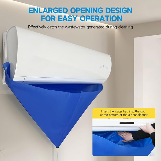 Mini Split Cleaning Kit for Air Conditioner,2 Bottles of air Conditioner Cleaner,2 Air Conditione Waterproof Bag, 4 Wall Mounted Air Conditioner Cleaning Tools,1 Spray Bottle etc.