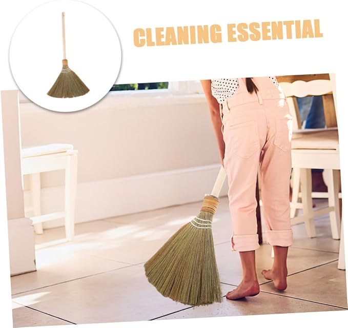 FOMIYES 0.25kg Traditional Asian Corn Broom Soft Bristles for Heavy Duty Cleaning