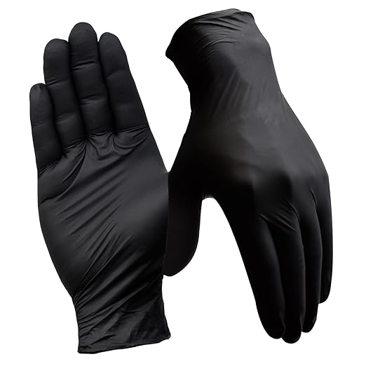 Disposable Nitrile Gloves, 4 Mil Latex-Free Powder-Free Industrial Gloves for Cleaning, Cooking, Non-Sterile (Black, Small/7 (Pack of 1000))