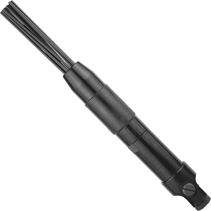 Compact Air Needle Scaler, 12 Hardened Steel Needles, Pneumatic Rust Slag Paint Dirt Remover, 3mm Needle Scaler Tool
