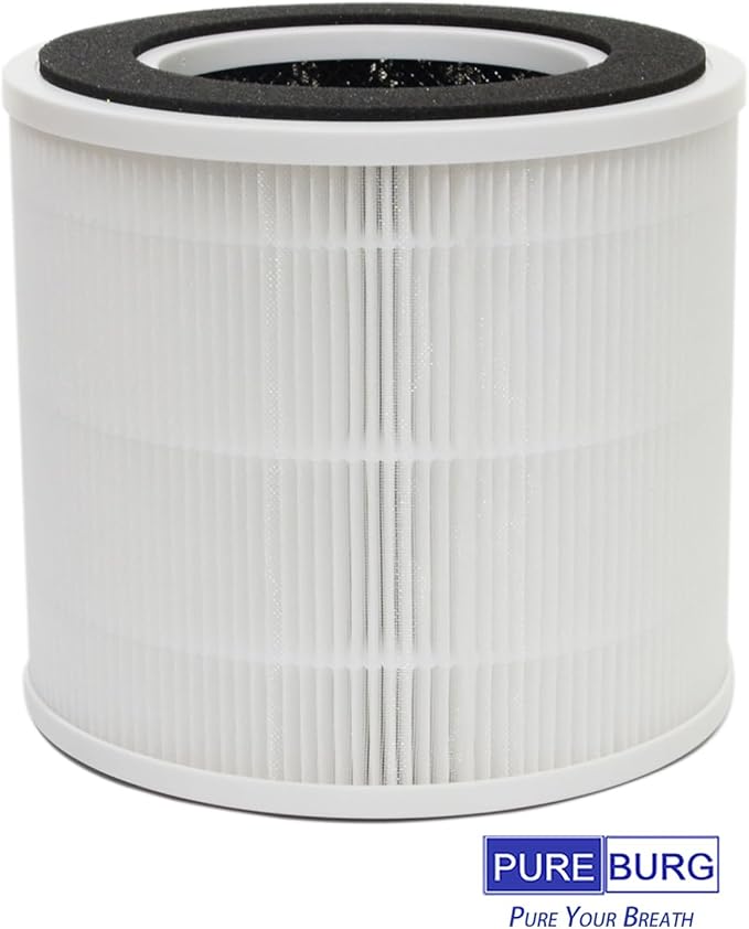 PUREBURG CA01FT-1 Replacement Filters Compatible with DH Lifelabs Sciaire Mini + HEPA Air Purifiers,2-Pack H13 HEPA Activated Carbon 3-Stage Filtration