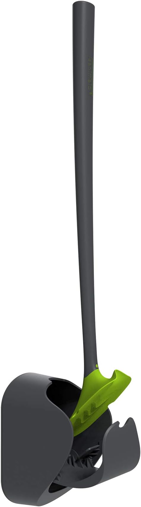 So-Mine Hygienic by Sanimaid Toilet Brush and Floor Stand Bathroom Set | Deep Cleaning | Prevents Dirt Buildup Under Bowl Rim | Dripless | Silicone Head | Flexible Ergonomic Handle | Grey with Green