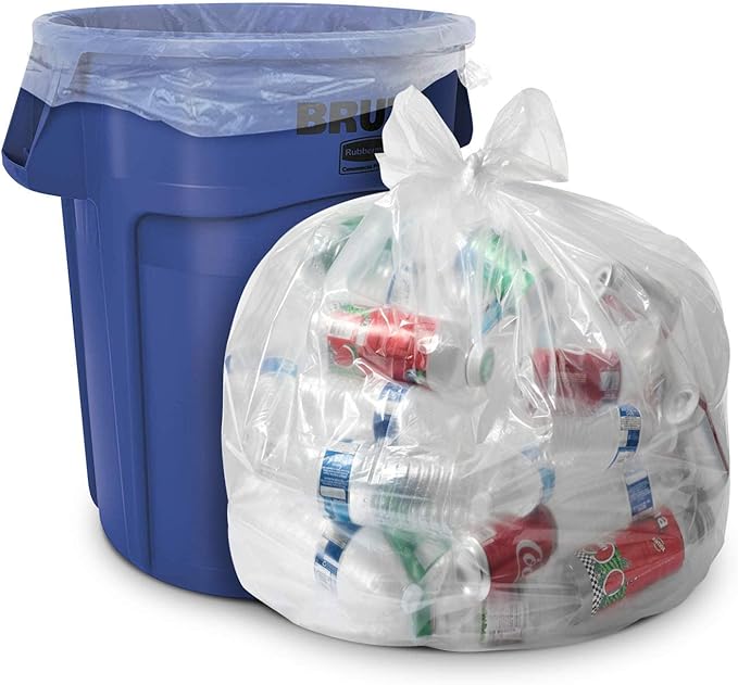 Aluf Plastics 20-30 Gallon Clear Trash Bags - (Huge 1000 Pack) - 30" x 36" - 1.2 MIL (Equivalent) - Heavy Duty Industrial Liners Clear Garbage Bags for Recycling, Contractors, Storage, Outdoor