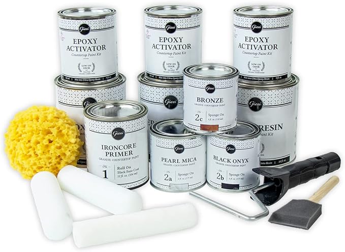 Giani Granite Countertop Paint Kit 2.0 Epoxy Topcoat (Bombay Black)